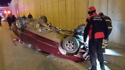 Kontrolden çıkan otomobil karşı şeritteki araca çarpıp takla attı: 1 ölü, 3 yaralı