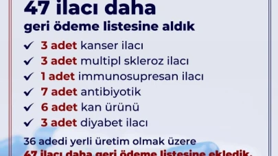 47 ilaç geri ödeme listesine alındı