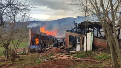 Alevlere teslim olan 3 katlı ev küle döndü