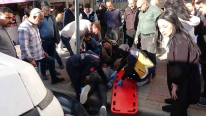 Park etmeye çalışan kamyonete çarpan motosikletliler ölümden döndü