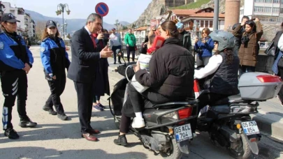 Trafik denetimi yapan Amasya Emniyet Müdürü Kurt: "Kadın sürücüler daha dikkatli"