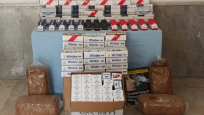 Merzifon'da kaçak tütün ve makaron ele geçirildi