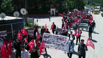 Amasya'da üniversiteliler İsrail'in Gazze'ye yönelik saldırılarını protesto etti