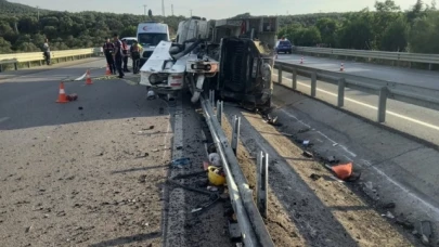 Beton mikseri devrildi: 1 ölü, 1 yaralı