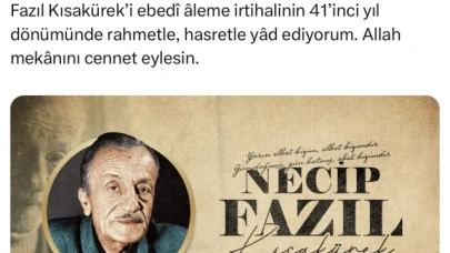Cumhurbaşkanı Erdoğan'dan Necip Fazıl Kısakürek paylaşımı