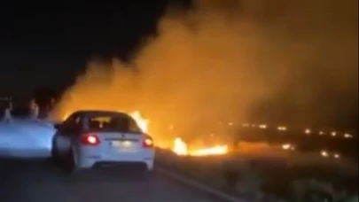 Arpa ekili arazi alev alev yandı