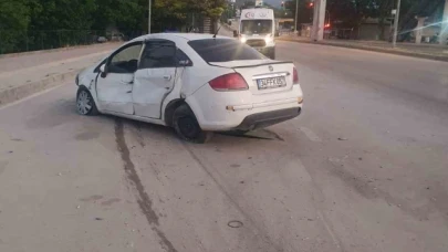 Otomobil taklalar atarak karşı şeride geçti