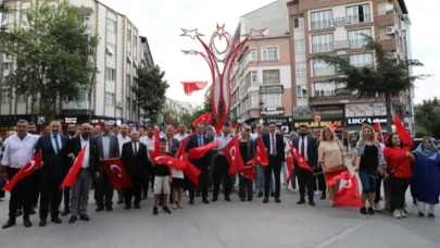 Merzifon'da Demokrasi Yürüyüşü Düzenlendi