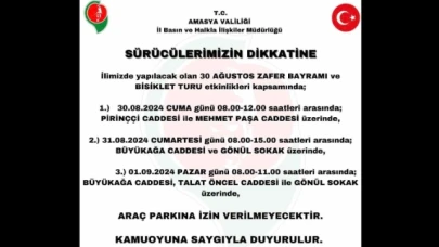 Amasya’da araç parkına izin yok!