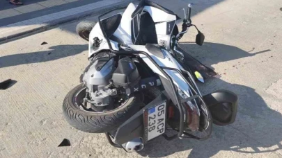 Amasya’da motosikletle bisiklet çarpıştı, o anlar kamerada