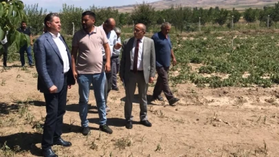 CHP heyetinden doludan etkilenen Eymir Köyü'ne ziyaret