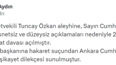 Cumhurbaşkanı Erdoğan'dan CHP İzmir Milletvekili Tuncay Özkan'a tazminat davası