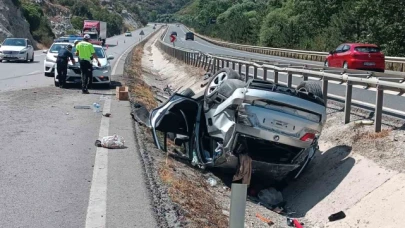 İki otomobilin takla attığı kazada 6 kişi yaralandı