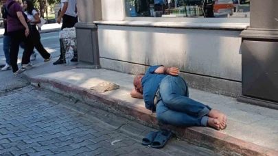 Kaldırım üzerinde uyuya kaldı, ekipler seferber oldu