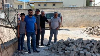 Muşruf’ta yollar parke taşı ile kaplanıyor