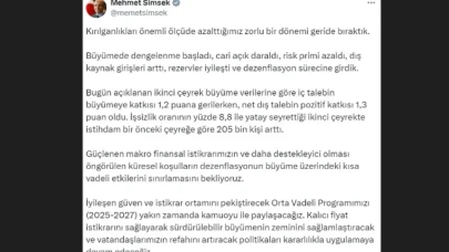 Bakan Şimşek: "Büyümede dengelenme başladı, cari açık daraldı, risk primi azaldı, dış kaynak girişleri arttı, rezervler iyileşti"