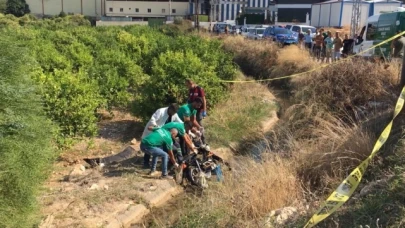 Motosiklet kanala uçtu: 1 ölü