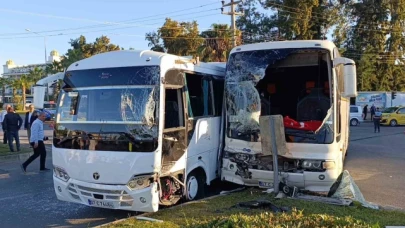 Otel çalışanlarını taşıyan servis araçları çarpıştı: 13 yaralı