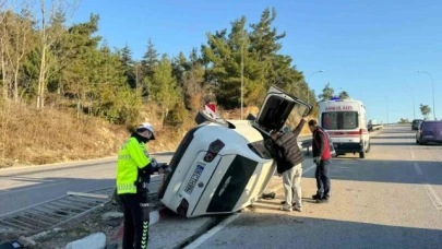 Otomobilin takla attığı kazada 1 kişi yaralandı