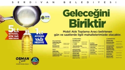 5 litre atık yağ biriktirene 1 litre ayçiçek yağı hediye