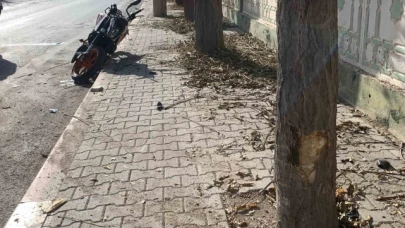 Kontrolden çıkan motosiklet ağaçlara çarparak savruldu: 2 yaralı