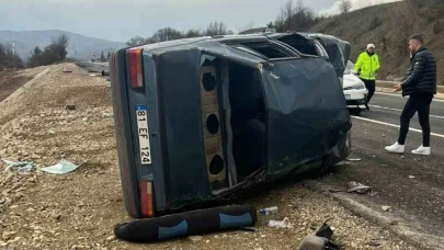 Kontrolden çıkan otomobil takla attı: 1 yaralı