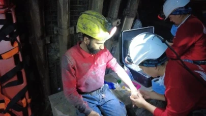 Maden ocağında gerçeği aratmayan tatbikat