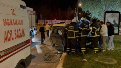 Otomobil refüje çıktı: 1 yaralı