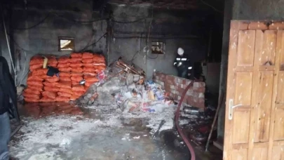 Suluova'da kazan dairesinde korkutan yangın