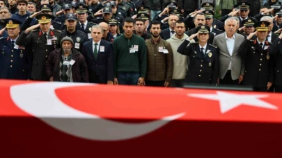 Uzman çavuşun çarpıp şehit ettiği polis memuru son yolculuğuna uğurlandı