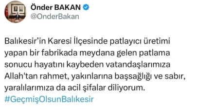Vali Bakan taziyelerini paylaştı