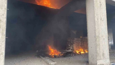 6 katlı inşaatta yangın çıktı