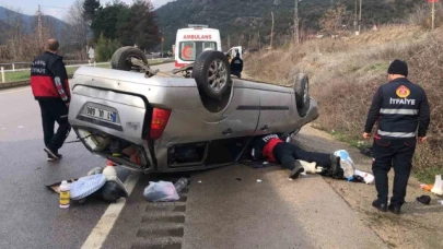 Amasya'da otomobil takla attı: 2'si çocuk 4 yaralı