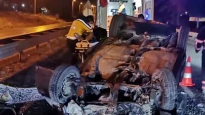 Takla atan otomobilin hurdaya döndüğü kazada 23 yaşındaki genç yaralandı