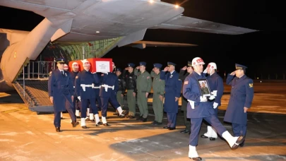 Şehit Mustafa Uslu'nun cenazesi havalimanında karşılandı