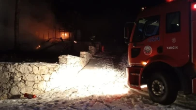 Alevlere teslim olan bungalov ev küle döndü