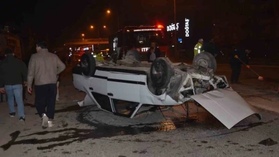 Takla atan otomobilden sağ çıktı