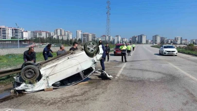 Otomobil takla attı: 1 yaralı