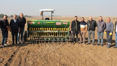 700 DEKAR ATIL ARAZİYE BUĞDAY VE ARPA EKİMİ YAPILDI