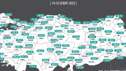 AMASYA'DA VAKA SAYISI 1686,69 OLDU