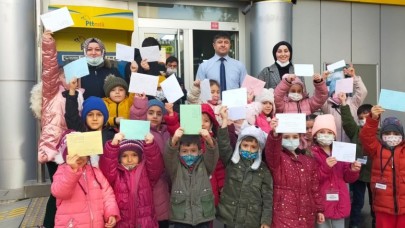 ANAOKULU ÖĞRENCİLERİNDEN PTT’YE ZİYARET