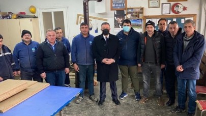 ATÖLYELERDE İNCELEMEDE BULUNDU