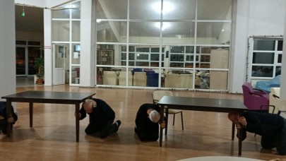 DEPREM TATBİKATI HUZUREVİ’NDE DE YAPILDI
