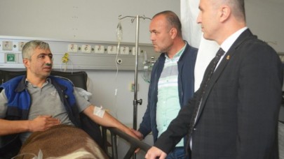 ERGÜL’DEN YARALI İŞÇİLERE ZİYARET