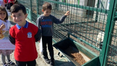 İLKOKUL ÖĞRENCİLERİ HAYVAN BARINAĞINI ZİYARET ETTİ