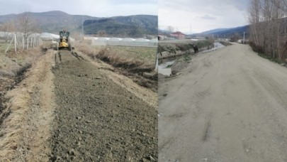 Köy içi yollarında çalışmalar devam ediyor