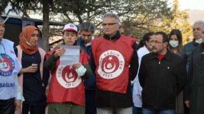 TÜRK SAĞLIK-SEN ÜYELERİ, BİR GÜNLÜK İŞ BIRAKTI