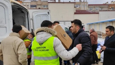ÜLKÜCÜ GENÇLERİN YARDIM KOLİLERİ BÖLGEYE ULAŞTI