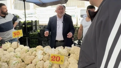 Belediye başkanından tezgahın önüyle arka kısmına farklı kalitede ürün koyan esnafa sert tepki