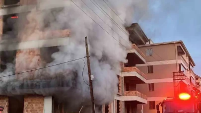 İnşaat halindeki binada korkutan yangın